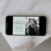 Faire-part Graduation photo verte de la pointe moderne