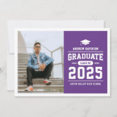 Faire-part Graduation photo violet moderne (Devant)