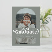 Faire-part Graduation rétrograde Arc de lettres (Debout devant)