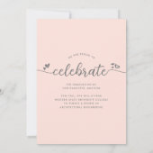 Faire-part Graduation rose pâle 4 Photo Moderne Coeurs Script (Dos)