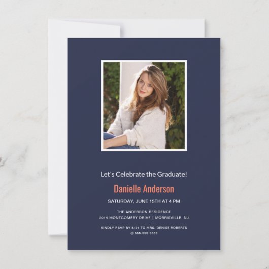 Faire-part Graduation Scattered Photo Collage Script moderne (Dos)