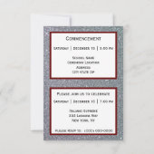 Faire-part Graduation Silver Sparkle Maroon (Dos)