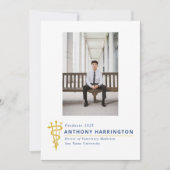 Faire-part Graduation vétérinaire Aggie Blue Gold (Devant)