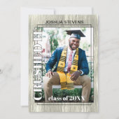 Faire-part Graduation vintage Rustic Woodgrain (Devant)