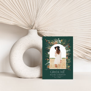 Faire-part Gradué 1 arche photo vert botanique floral