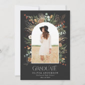 Faire-part Gradué 1 photo arche aquarelle botanique floral (Devant)