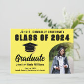 Faire-part Gradué Jaune Personnalisé 2024 Graduation Party (Debout devant)