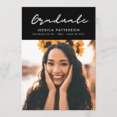 Faire-part Gradué Premium Script - Gradué modifiable (Devant)