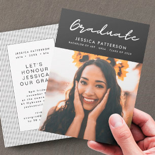 Faire-part Gradué Premium Script - Gradué modifiable