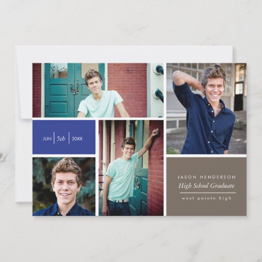 Faire-part graduée de bloc de couleur (Devant)