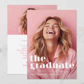 Faire-part GRADUER LE GRADUATE Script Two (Devant / Derrière)