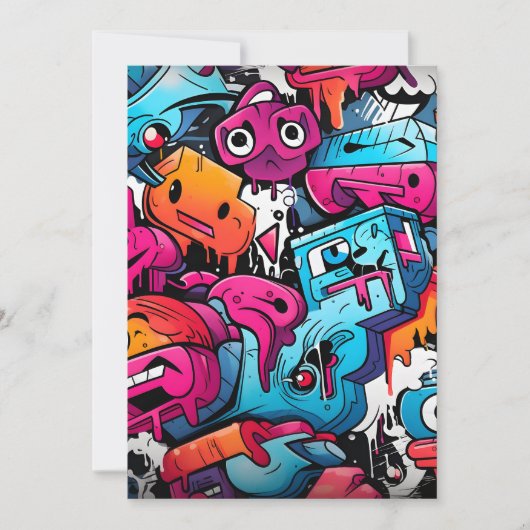Faire-part Graffiti Street Art Splash (Devant)