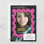 Faire-part Graissage rose rétro ondulé (Devant)