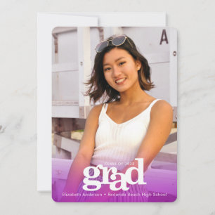 Faire-part Graissage violet personnalisé photo type audacieux