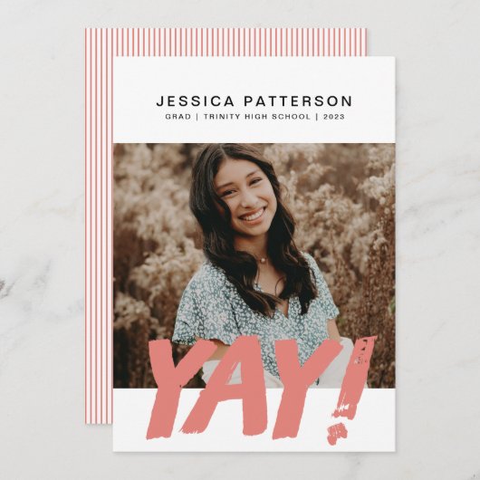 Faire-part Grand YAY Graduate (Devant / Derrière)