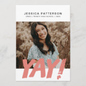 Faire-part Grand YAY Graduate Editable Graduate (Devant)