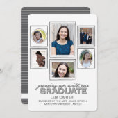 Faire-part Grandir avec l'annonce de diplôme (Devant / Derrière)