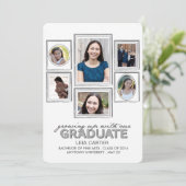 Faire-part Grandir avec l'annonce de diplôme (Debout devant)