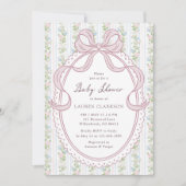 Faire-part Grandmillennial Bow Vintage Flowers  (Devant)