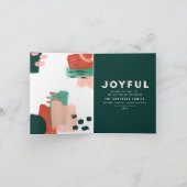 Faire-part Graphique abstrait moderne rouge, rose + vert joye (Intérieur)