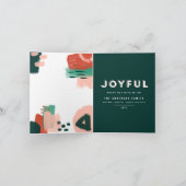 Faire-part Graphique abstrait moderne rouge, rose + vert phot (Intérieur)