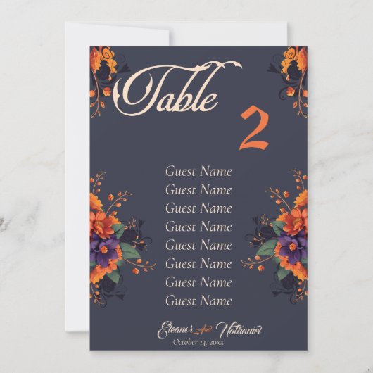 Faire-part Graphique de sièges de table individuels gothiques (Devant)