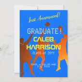 Faire-part Gras Bleu Moderne Tech Graduation (Devant)