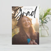 Faire-part Gras Brush noir Grad Moderne Photo University Anno (Debout devant)