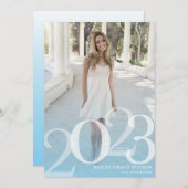 Faire-part Gras GRAD 2023 Superposition bleu clair Graduation (Devant / Derrière)