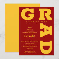 Gras GRAD Gold Cardinal Graduation Rouge