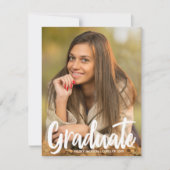 Faire-part Gras Graduate Photo Moderne Script Overlay (Devant)