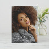 Faire-part Gras moderne blanc transparent texte Grad photo (Debout devant)