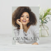 Faire-part Gras moderne transparent Tint foncé Texte Grad Pho (Debout devant)