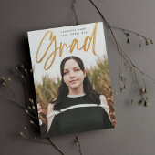 Faire-part Gras Or Brosse à huile Grad Modern Photo Universit