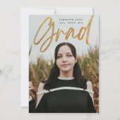 Faire-part Gras Or Brosse à huile Grad Modern Photo Universit (Devant)