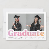 Faire-part Gras Pink & Orange Graduation Photo (Devant)