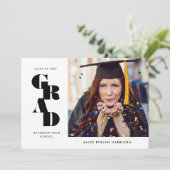 Faire-part Gras Serif - Diplôme photo unique (Debout devant)