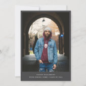 Faire-part Gras Simple Noir Moderne Minimal Photo Graduation (Devant)