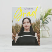 Faire-part Gras Yellow Purple Brush Grad Modern Photo School (Debout devant)