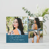 Faire-part Grateful Teal Multi Photo Graduation (Debout devant)