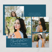 Faire-part Grateful Teal Multi Photo Graduation (Devant / Derrière)