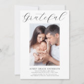 Faire-part Gratuit ・ Script moderne Photo Preemie Birth (Devant)