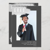 Faire-part GRAY GRAY moderne SPLASH Graduation de la photo GR (Devant / Derrière)