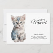 Faire-part Gray Kitten Chat Déménager Nouvelle Maison Nous av (Devant)