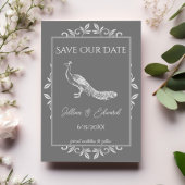 Faire-part Gray Peacock s'épanouit