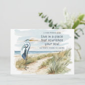 Faire-part Great Blue Heron Beach Scene Nouvelle adresse (Debout devant)