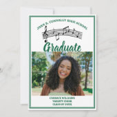 Faire-part Green Choir Photo Lycée Graduation (Devant)