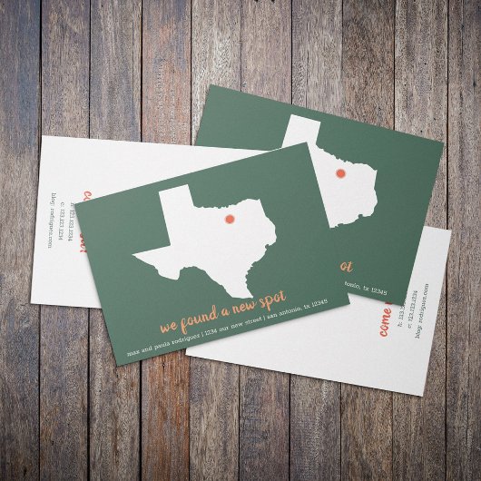 Faire-part Green & Coral - Texas Moving