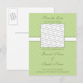 Faire-part Green Eggshell Enregistrer la carte postale Date (Devant / Derrière)