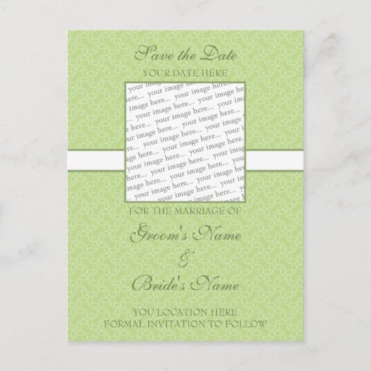 Faire-part Green Eggshell Enregistrer la carte postale Date (Devant)